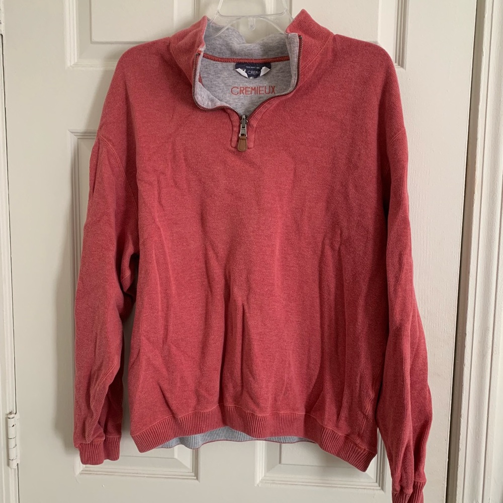 Light Red Cremieux Quarter Zip Sweater